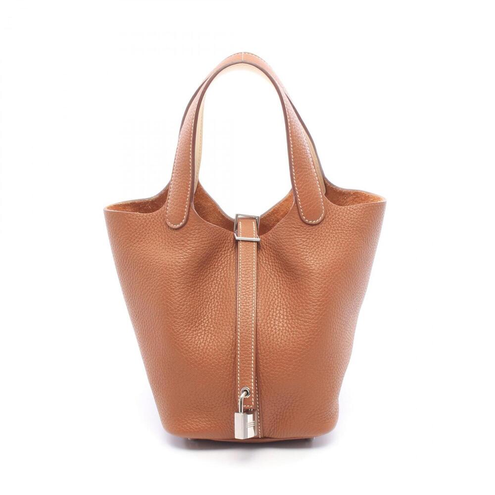Hermes Picotin Lock Eclat PM Handbag, Leather, Taurillon Clemence Women's, Br...